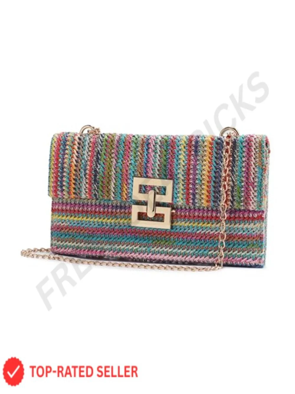 Straw Clutch Purse Summer Beach Bag Boho Shoulder Bag